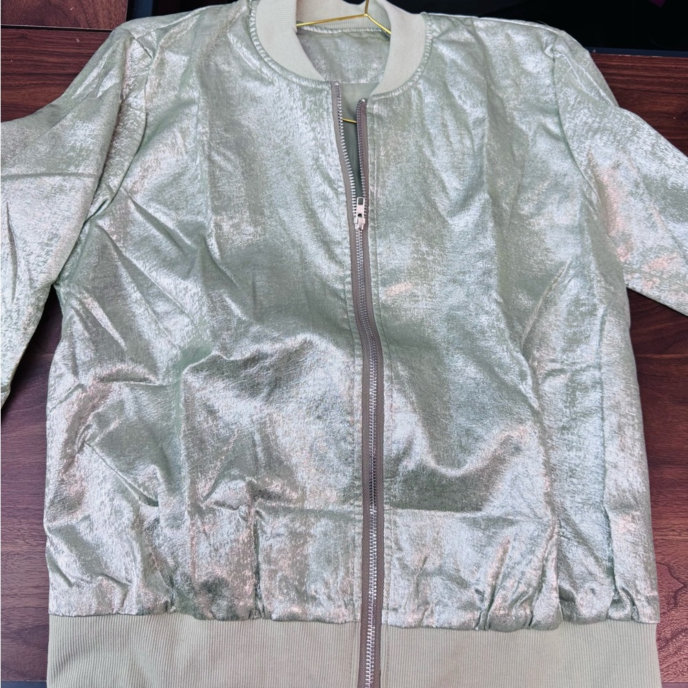 Metallic Bomber Jacket